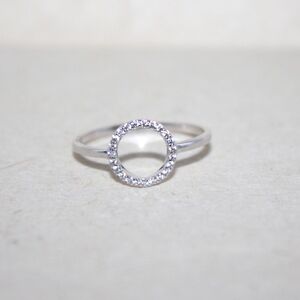 Circle of life CZ sterling silver ring